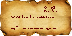 Kolonics Narcisszusz névjegykártya